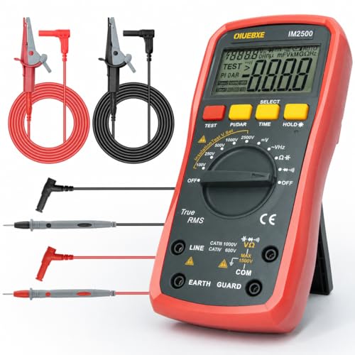 2500V Megohmmeter and True RMS Multimeter for Industrial Testing, 50GΩ