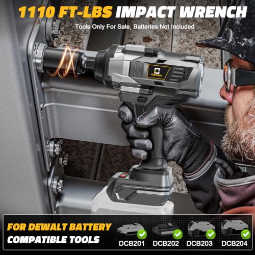Cerycose Cordless Impact Wrench 1/2" Compatible with Dewalt 20V Battery - color: Compatible With Dewalt