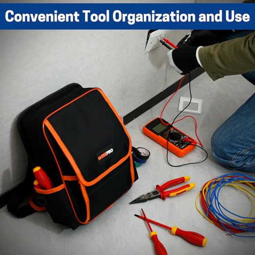 Electrician Tool Pouch Bag, HVAC Tool Bag Organizer - size: Large