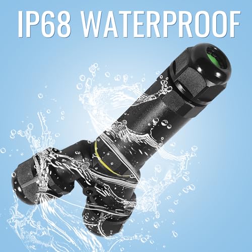 2PCS IP68 Waterproof Electrical Cable Connector, Outdoor 3 Way Y Shape Junction Box, 32A/450V Waterproof Wire Connectors for AWG 28-12, Quick Screwless Installation - color: 2pcs, 3pin, Y shape