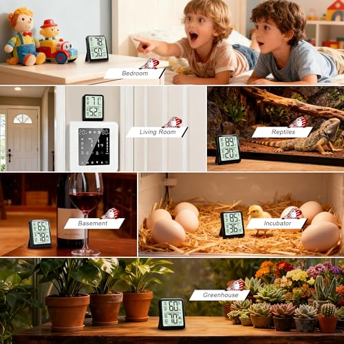 Antonki Room Thermometer Indoor Hygrometer, Temperature and Humidity Meter - color: Black