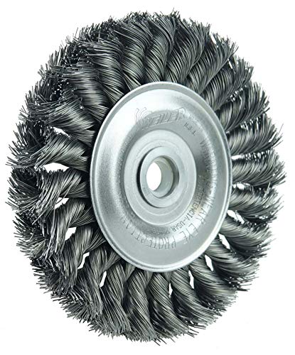 Weiler 08034 4" Standard Twist Knot Wire Wheel, .0118" Steel Fill, 1/2"-3/8" Arbor Hole, Made in the USA (Pack of 10) - size: .0118" Wire Size, style: Pack of 10