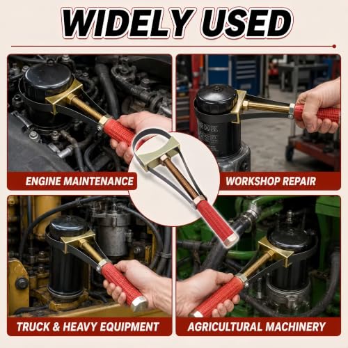 Heavy Duty Oil Filter Wrench Adjustable Steel Strap Removal Tool