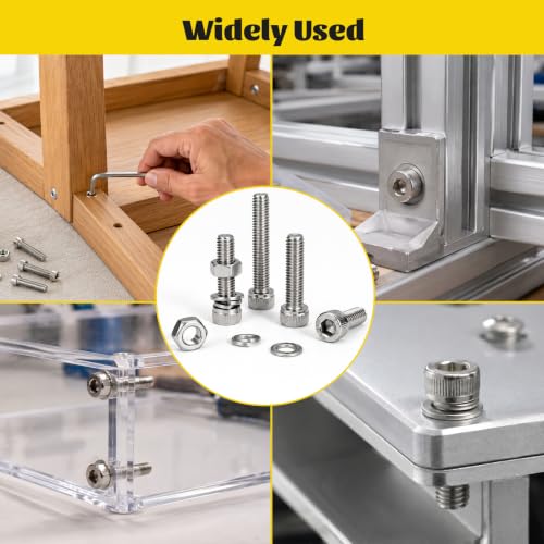 490PCS M4 Socket Screws Assortment Kit, M4x6/8/10/12/16/20/25/30 mm - size: SS M4 490pcs