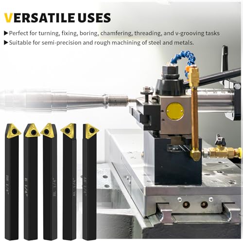 Metal Lathe Cutting Tools,5pcs 1/4" Shank - size: 1/4"