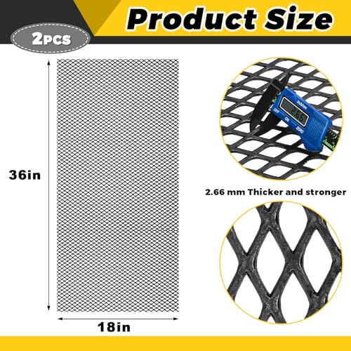 Gisafai 1 Pcs 36" X 18" X 12 Gauge Steel Expanded Metal Sheet, Black - color: Black, size: 36" X 18" X 12 Gauge