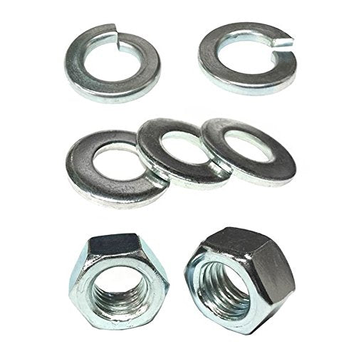 2 Assortments - Inch & Metric Grade 8 & 10.9 Hex Nuts, SAE Flat & Split Lock Washers - 702PCS!