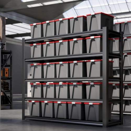 5-Tier Heavy Duty Garage Shelving, 5,000 lbs Capacity Adjustable Metal Storage Shelving Unit for Garage, Basement, Warehouse & Workshop, 62" W x 24" D x 84" H - size: 5T 62 "W x 24 "D x 84 "H
