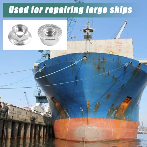 50 Pcs M10 x 1.5mm Flange Nuts,304 Stainless Steel Metric Serrated Flange Hex Flange Nuts, Bright Finish Lock Nuts,Silver (Pack of 2) - size: M10 x 1.5, 10mm, 10mm (Pack of 2)
