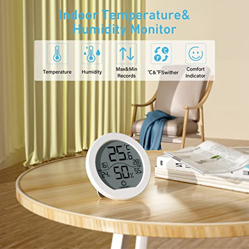 Indoor Digital Hygrometer Thermometer for Room Temperature Humidity Meter - color: White, size: TH1 x3
