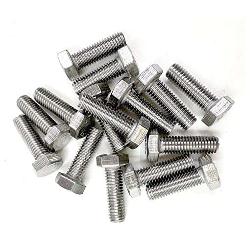 M8 Hex Bolt, M8-1.25 x 35mm Hex Head Screw Bolts, 304 Stainless Steel, Fully Threaded, Plain Finish, Hex Tap Bolts 10Pcs (M8x35mm) - size: M8x35mm