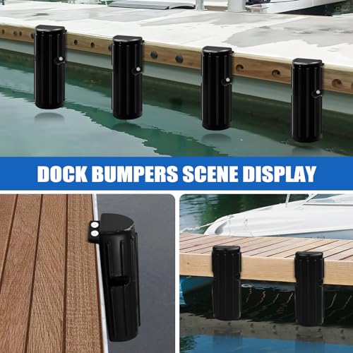 Dock Bumpers, Boat Dock Bumper Fender for Edge & Side, Marine-Grade PVC Fenders Guards for Docking, UV-Resistant, Edge Protection & Dock Guard, Includes 304 Stainless Hardware, 4Pack - Black - style: 4PACK-BLACK