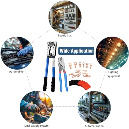 Battery Cable Crimping Tool for AWG 10-1/0 Electrical Wire Lug