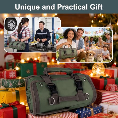 ITTAR Roll Up Tool Bag Organizer, Heavy Duty Motorcycle Tool Roll Up Bag