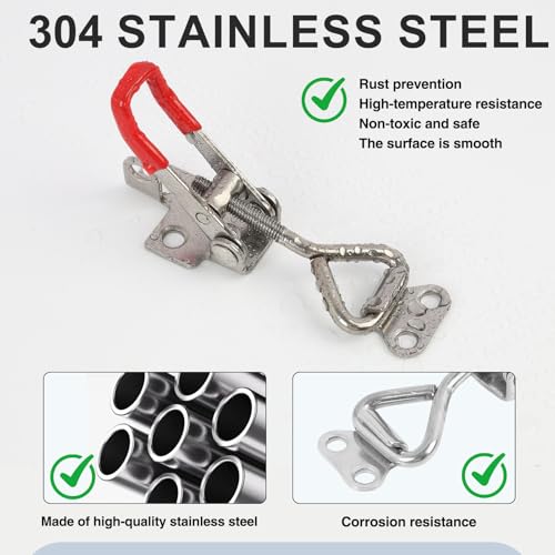 4 Pcs 4001 Toggle Latch Clamp, Stainless Steel Draw Latches