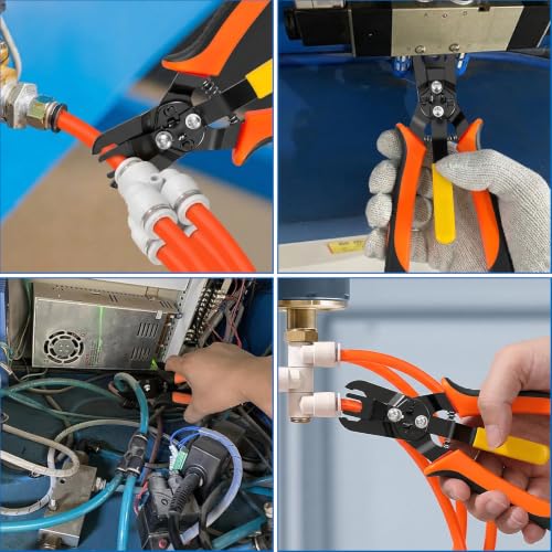 Air Line Removal Tool Pliers, Push to Connect Fittings Disconnect Tool for Air Hose, Quick Connect Pneumatic Fitting Release Plier for Automotive & Industrial Use(1/4" 5/16" & 3/8" 1/2") - color: 15pcs Pneumatic Fitting