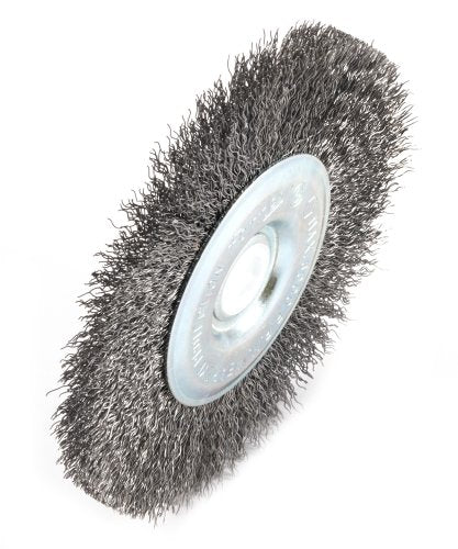 Forney 72741 Wire Wheel Brush, Coarse Crimped with 1/2-Inch Through 5/8-Inch Arbor, 5-Inch-by-.012-Inch