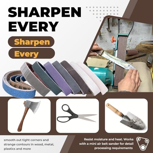 48-Piece 1/2 x 12 Inch Knife Sharpener Sanding Belts 120-800 Grit - color: Mix Grit, size: 1/2 x 12 Inch