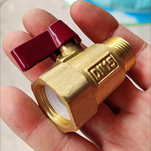 1/2" NPT Brass Ball Valve, DN15 Full Port, 1/2" NPT Male x Female, Forged Brass Body, 2-Way, 1600kPa Max Pressure, Hot & Cold Water, Oil, Gas Shut Off Switch - color: DN15