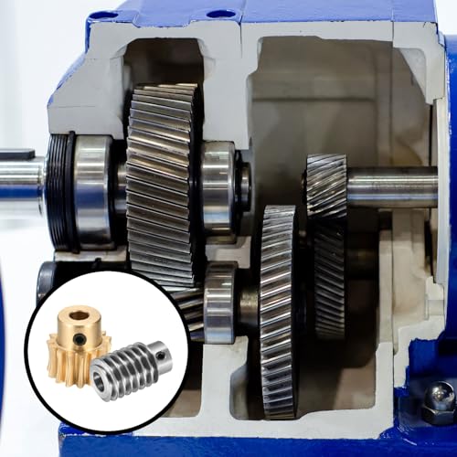 uxcell Worm Gear Set Right Rotation 15T 1 Module 15:1 Reduction Rate - size: Gear-5mm, Worm-5mm Bore, style: 1M-15T