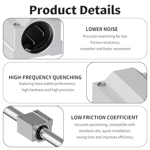 4 Pcs SCS6UU Linear Ball Bearings, 6mm ID, 25mm Length - size: SCS6UU