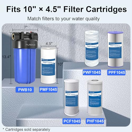PWB10 Whole House Water Filter Housing, Fits 10” x 4.5” Big Blue Filters