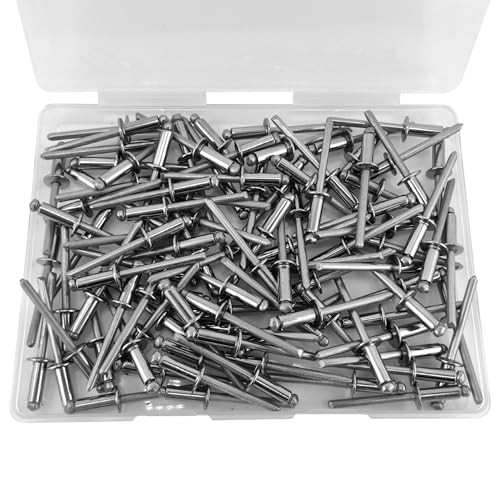 ALLCLEAN 100 Pcs 3/16"x1/2" Stainless Steel Blind Pro Rivets,4.8 x 12mm Pop Rivets,Stainless Steel Grip and Stainless Steel Mandrel - color: Stainless Steel, size: 3/16"x1/2"