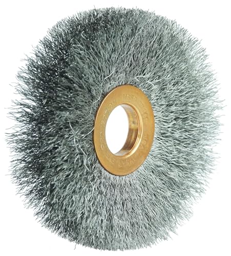 Weiler 15533 3" Crimped Wire Wheel, .006" Steel Fill, 1/2" Arbor Hole, Made in the USA (Pack of 10) - size: .006 Wire Size x 1/2"-3/8" Arbor, style: Pack of 10
