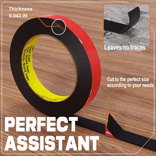 tapify Double Sided Tape Heavy Duty 0.71 x 16.5FT (Pack of 3) - size: 0.71 in x 16.5 ft (Pack of 3)