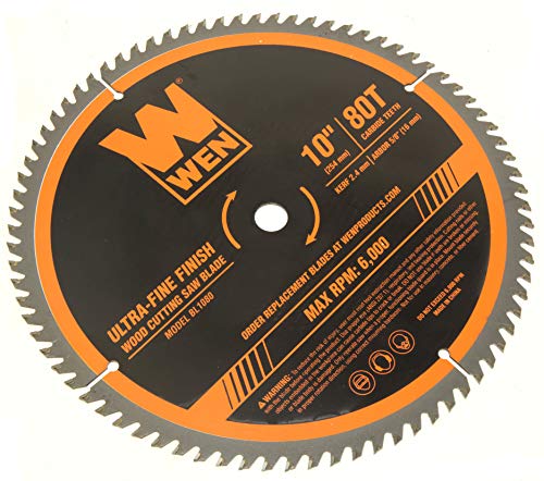 WEN BL1080 10-Inch 80-Tooth Carbide-Tipped Ultra-Fine Finish Professional Woodworking Saw Blade for Miter Saws and Table Saws - style: Basic