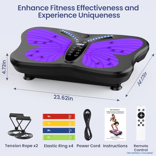 Vibration Plate Exercise Machine 400 lbs Capacity for Lymphatic Drainage - color: Purple