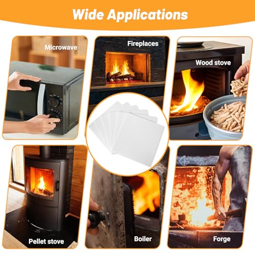 10 Pack Ceramic Fiber Paper, 11" x 12" x 1/8" High Temperature Ceramic Fiber Rectangle Papers White Insulation Gasket Paper for Stove Furnace Fireplace