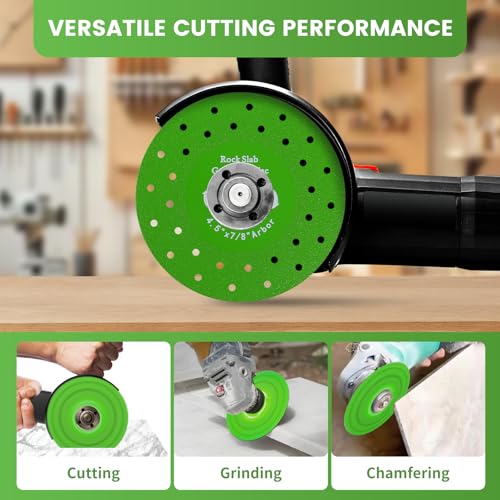 4.5” Rock Slab Grinding Disc 3 Pcs Rock Slab Flat Grinding Cutting Disc for Angle Grinder Ultra-Wide Diamond Saw Blades for Grinding Cutting Marble Granite Tile Porcelain Glass - style: Multi-Porous