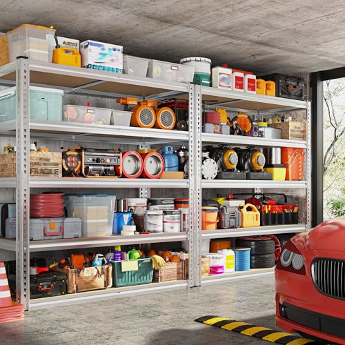REIBII 2500LBS Garage Shelving,40"W Rust-Proof Storage Shelves For Basement - size: 40"W x 19.7"D x 72"H
