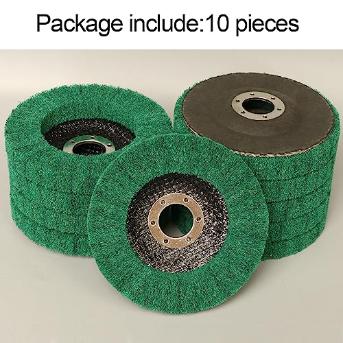 10Pcs 4.5" x 7/8" Nylon Fiber Flap Disc Polishing Grinding Wheel,Abrasive Grinding Discs for Angle Grinder,for Stainless Steel Polishing Metal Surface Finishing(Green) - style: Green