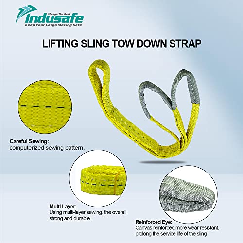 Lift Sling Straps 3ft Flat Web Sling 6200lbs Capacity Lifting Straps Tree Saver Recovery Strap