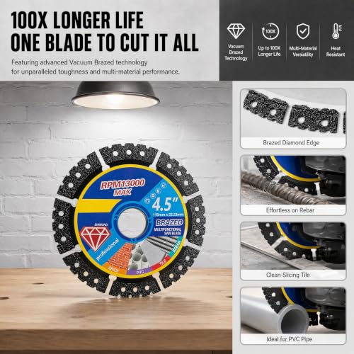 6 Pack 4.5" Diamond Blades discos para cortar Ceramica (2026 Upgraded)