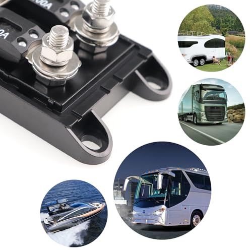 2 Way MEGA/AMG Fuse Holder with 4 Pack Bolt Down Fuse 100A for Automobile Repair, GPS Positioning - size: 2-way with backup fuse