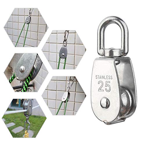 Rocaris 6 Pack M25 Lifting Single Pulley Roller Loading 330Ibs - size: M25-6pcs