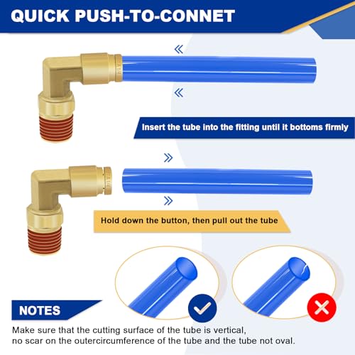 2 PCS Quick Connect Air Fittings 1/4" Tube OD X 1/4" NPT 90° Elbow - size: 1/4" Tube OD x 1/4" NPT - 2 PCS