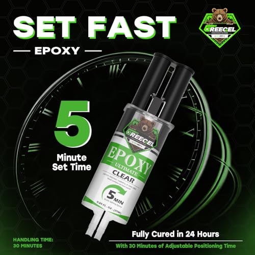 2 Part Clear Epoxy Glue 5 Minute Set Adhesive, 0.85 oz Syringe - color: Clear, size: 0.85 fl oz (25 ml)