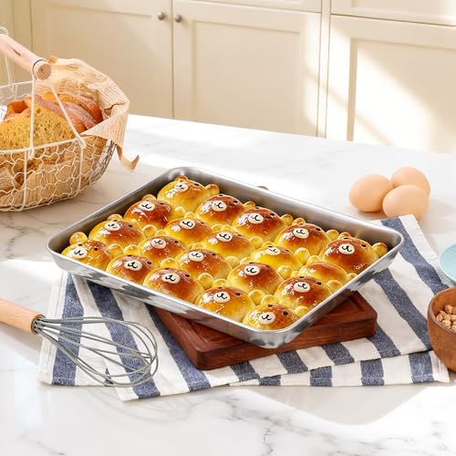 Onader Stainless Steel Quarter Sheet Pan for Baking, 9x13 Inch Baking Sheet - size: 12.5x9.7x1 inch
