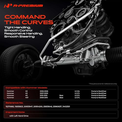 A-Premium Power Steering Pressure Hose Assembly Compatible with Hummer