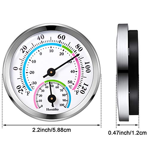 Weewooday 3 Pcs Indoor Outdoor 2 in 1 Mini Thermometer Silver,2.2 Inch - color: Silver, size: 2.2 Inch