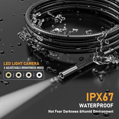 3.9mm Two-Way Articulating Borescope, Endoscope Camera with Light
