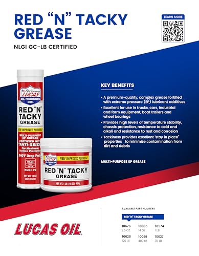 Lucas Oil 10574 Red "N" Tacky Grease - 1 Pound - size: 16 Ounce, style: 1 Pack