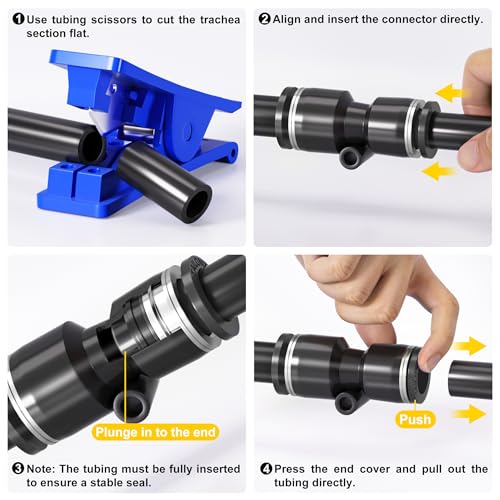 TAILONZ 1/2" x 3/8" Reducer Push-to-Connect Fitting PG1/2-3/8 10Pcs - size: 1/2"OD x 3/8"OD