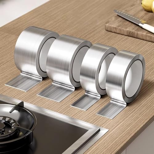 Aluminum Foil Sink Tape, Self-Adhesive Waterproof Pipe Repair Tape & Sealing Strip, Ideal for Sealing Bathtubs, Bathrooms, Kitchen Sink Edges and Walls (3cm*10cm)