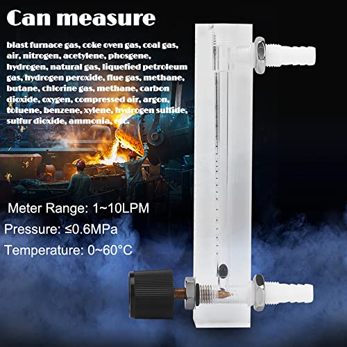 Gas Flowmeter, Flowmeter 1-10LPM Meter with Control Valve for Oxygen Air Gas