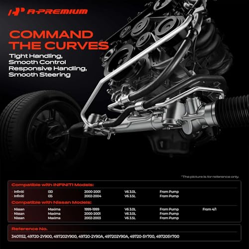 A-Premium Power Steering Pressure Hose Line Assembly, From Pump